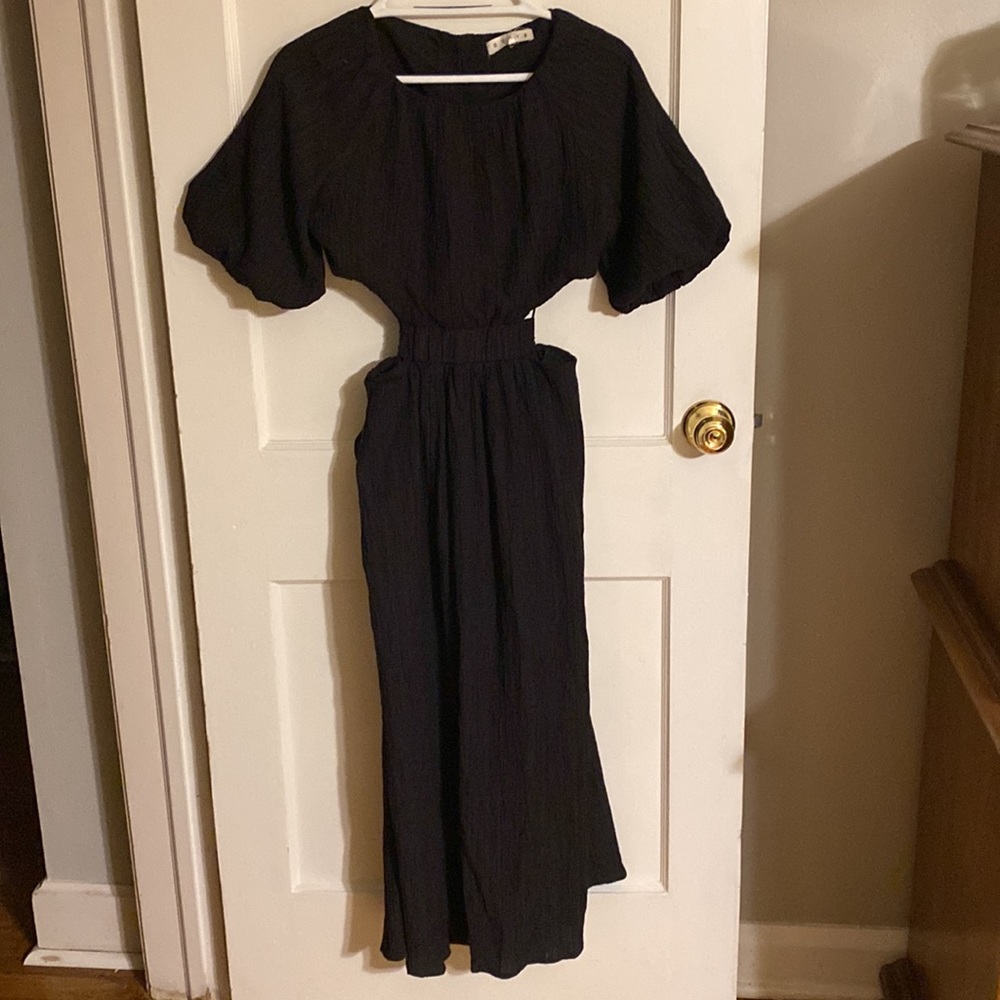 SOLD!! Black Open Back Midi Dress - Picture 3 of 5